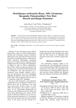 Periclimenes Rectirostris Bruce, 1981 (Crustacea: Decapoda: Palaemonidae): New Host Record and Range Extension