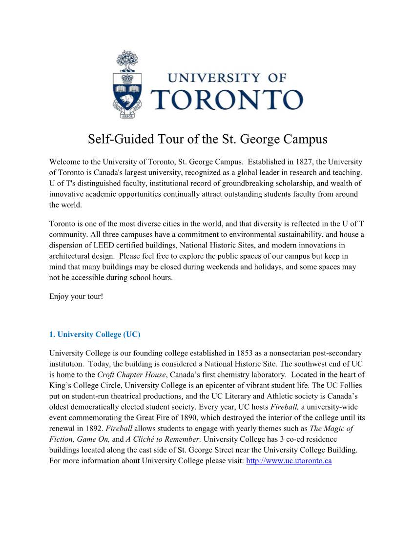Self-Guided Tour of the St. George Campus