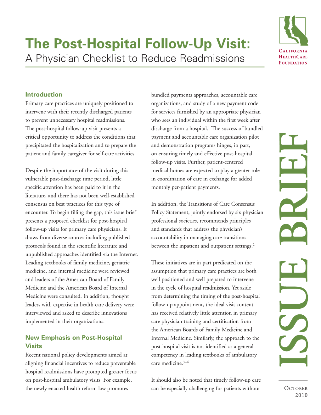 The Post-Hospital Follow-Up Visit: a Physician Checklist to Reduce