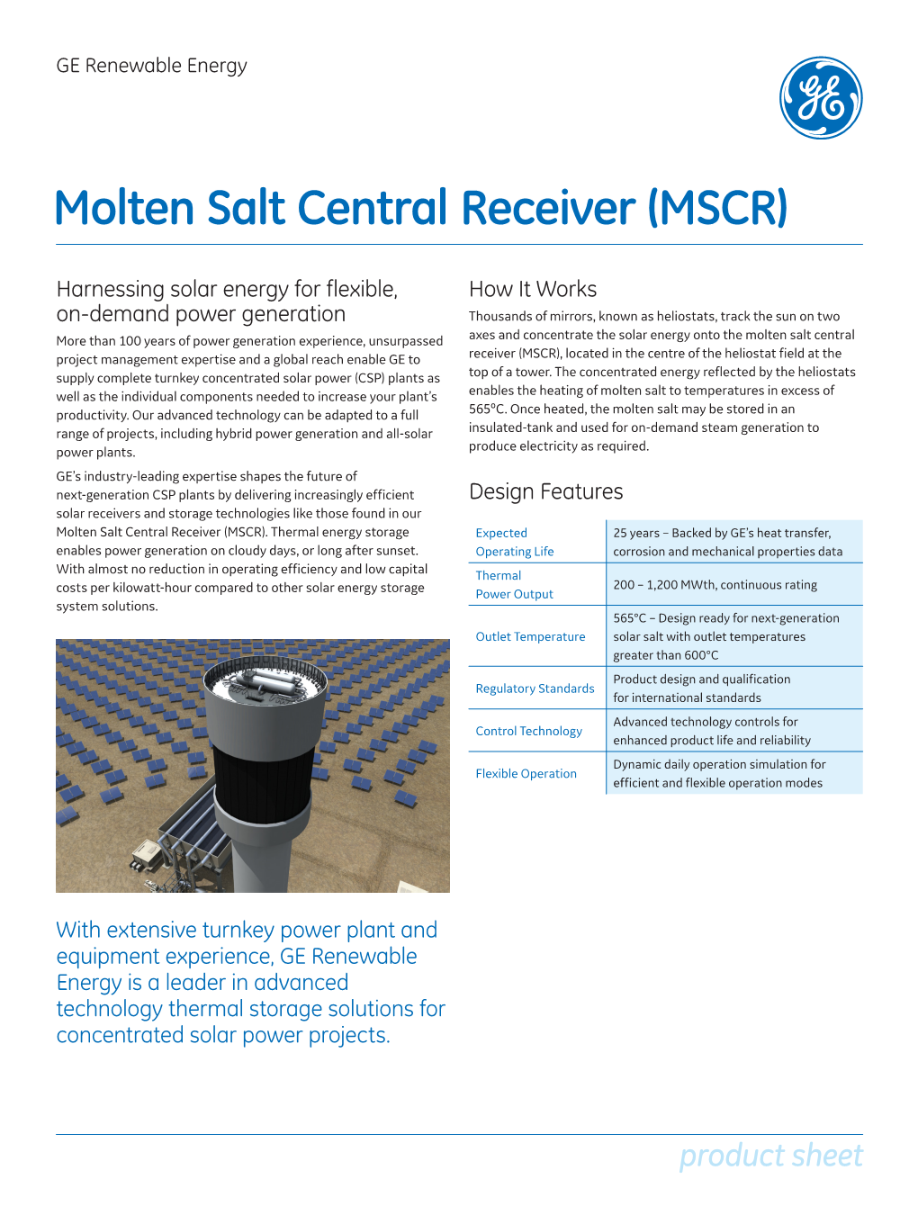 Molten Salt Central Receiver (MSCR)