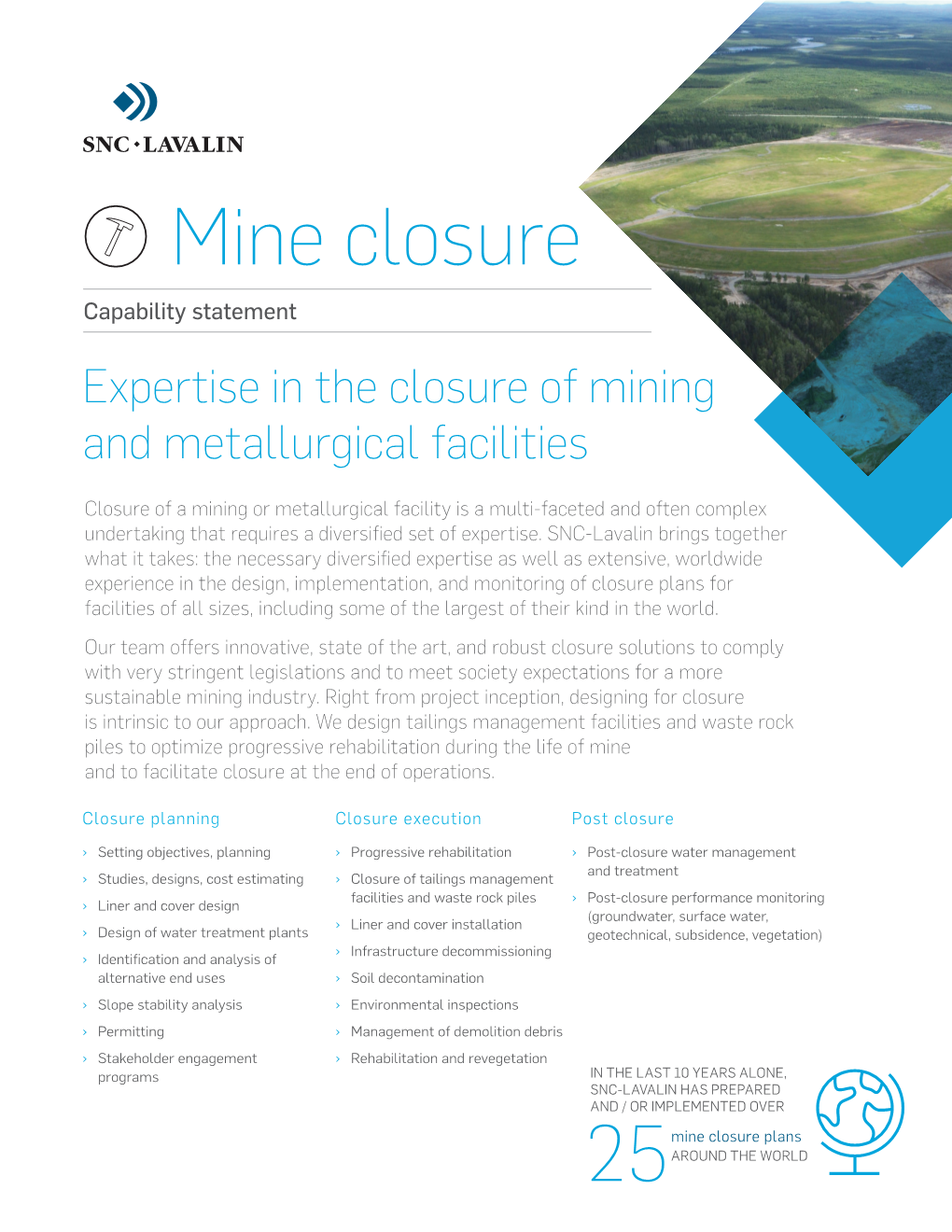 Expertise in the Closure of Mining and Metallurgical Facilities