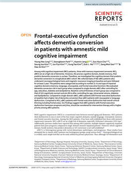 Frontal-Executive Dysfunction Affects Dementia Conversion in Patients
