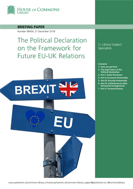 The Political Declaration on the Framework for Future EU-UK Relations
