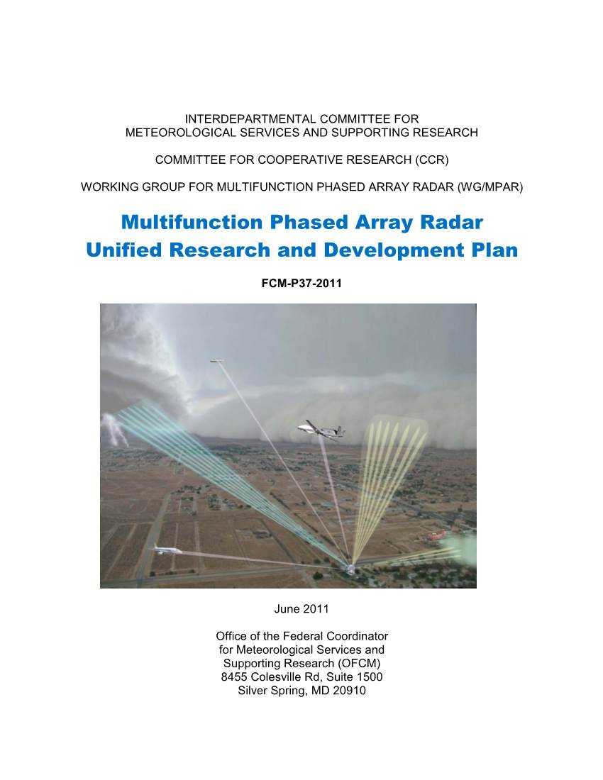 Multifunction Phased Array Radar Unified Research and Development Plan