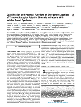 Quantification and Potential Functions of Endogenous Agonists Of