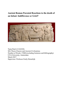 Ancient Roman Parental Reactions to the Death of an Infant: Indifference Or Grief?