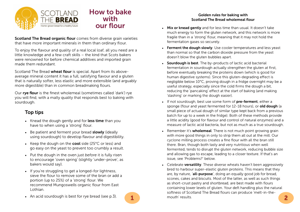 How to Bake with Scotland the Bread Flour 2020 (PDF)