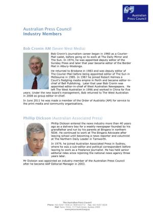 Australian Press Council Industry Members