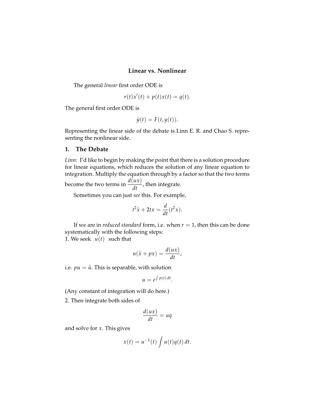 18.03SCF11 Text: Linear Vs. Nonlinear