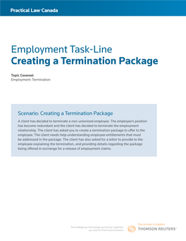 Employment Task-Line Creating a Termination Package