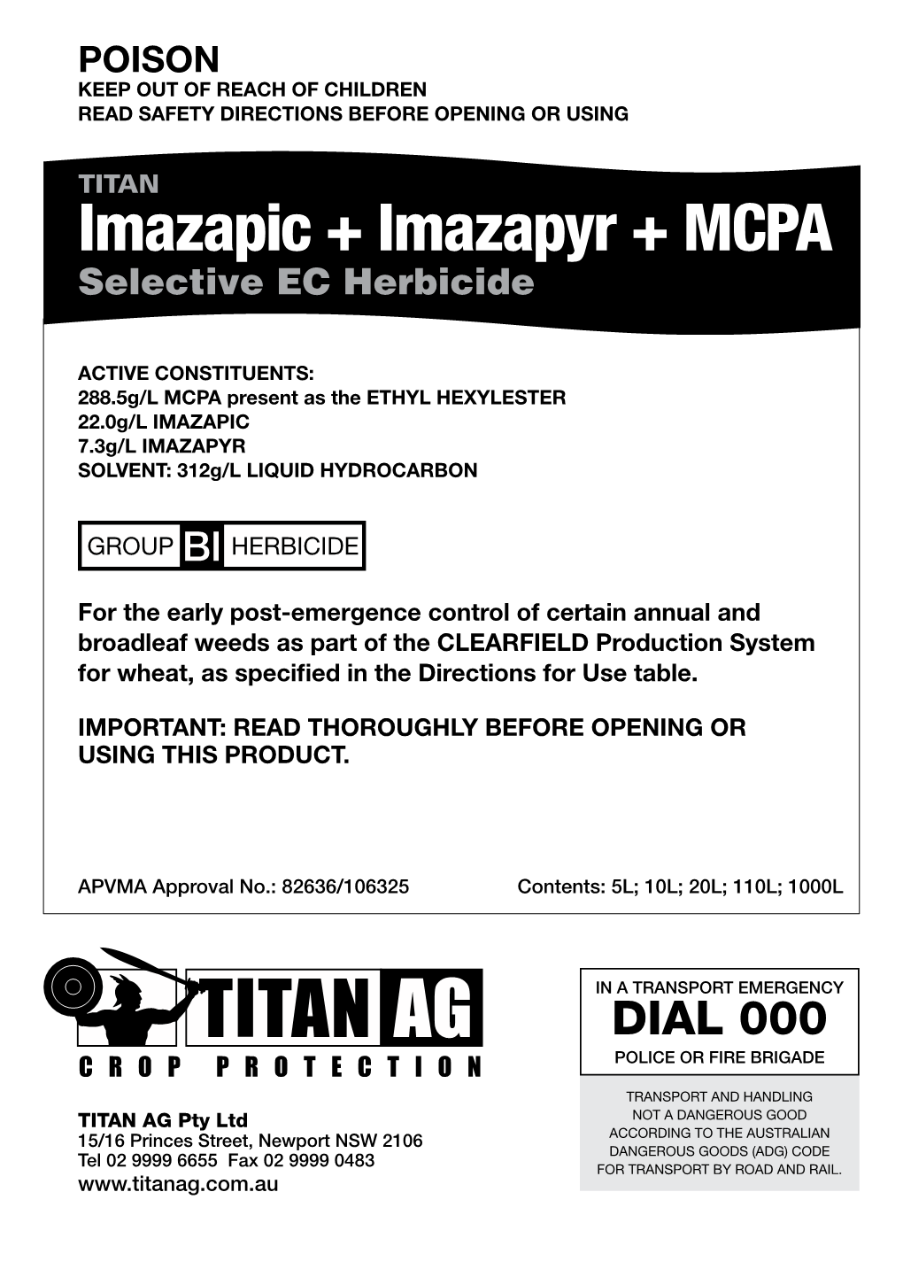 Imazapic + Imazapyr + MCPA Selective EC Herbicide
