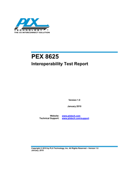 PEX 8625 Interoperability Test Report