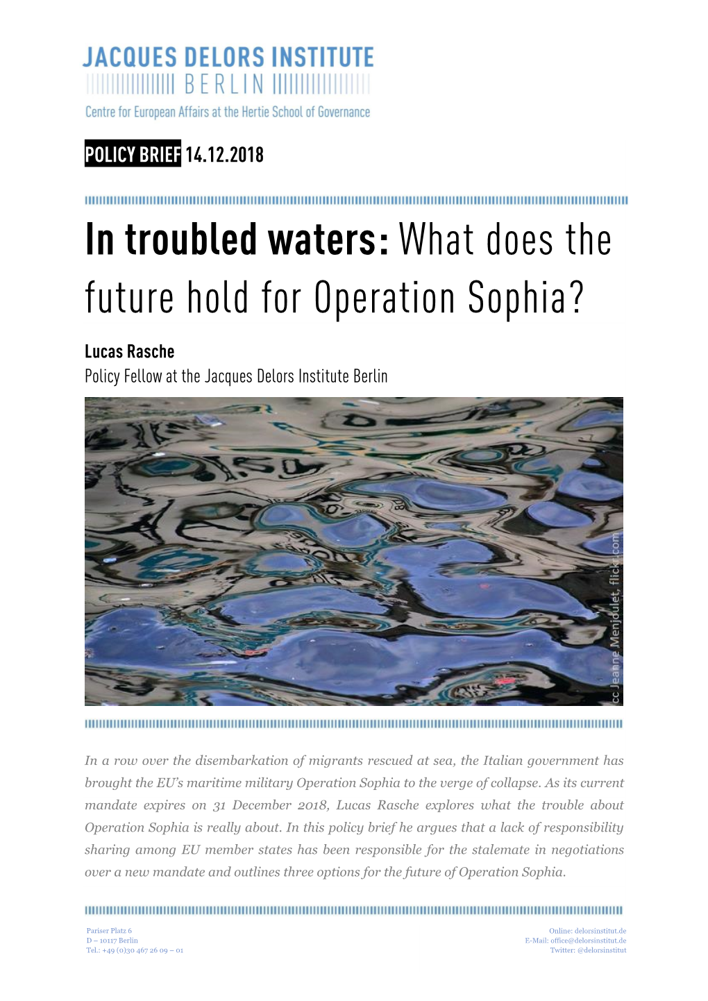 In Troubled Waters: What Does the Future Hold for Operation Sophia?