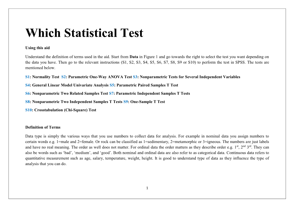 Which Statistical Test