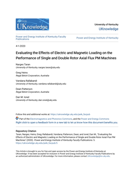 Evaluating the Effects of Electric and Magnetic Loading on the Performance of Single and Double Rotor Axial Flux PM Machines