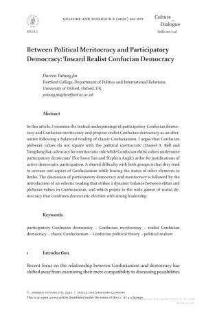 Between Political Meritocracy and Participatory Democracy: Toward Realist Confucian Democracy