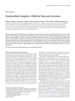 Parabrachial Complex: a Hub for Pain and Aversion