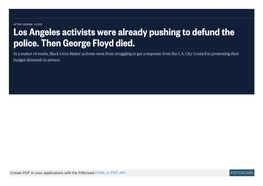 Los Angeles Activists Were Already Pushing to Defund the Police