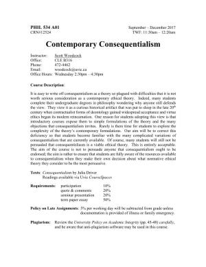 Contemporary Consequentialism