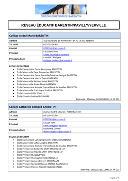 Réseau Éducatif Barentin/Pavilly/Yerville