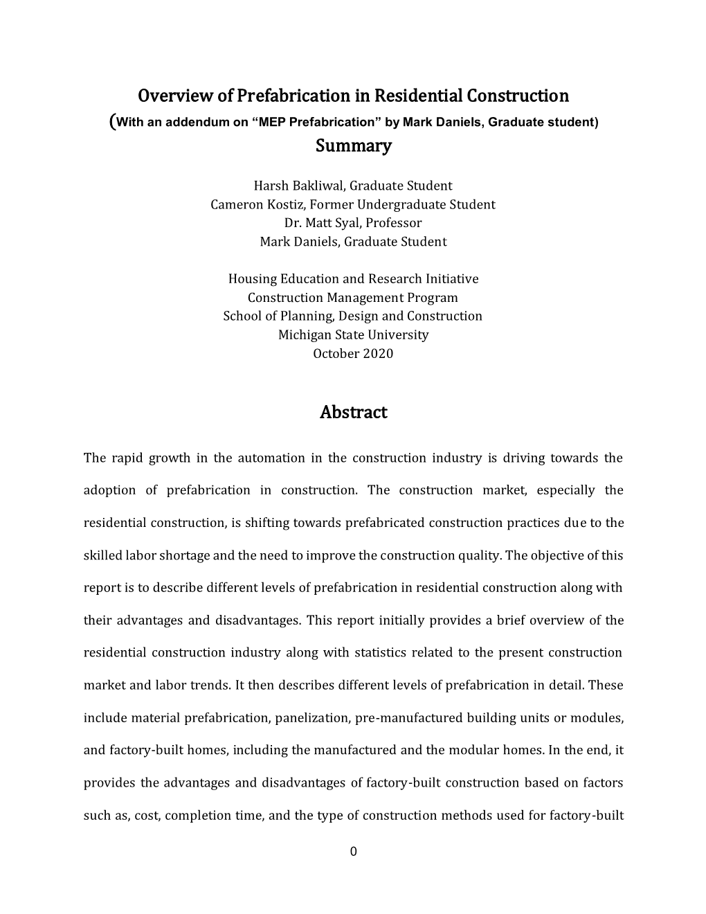 construction prefabrication thesis