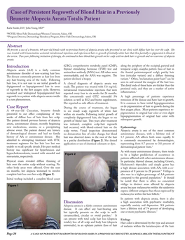 Case of Persistent Regrowth of Blond Hair in a Previously Brunette Alopecia Areata Totalis Patient