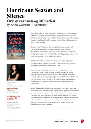 Hurricane Season and Silence Orkansæsonen Og Stilheden by Anne-Cathrine Riebnitzsky