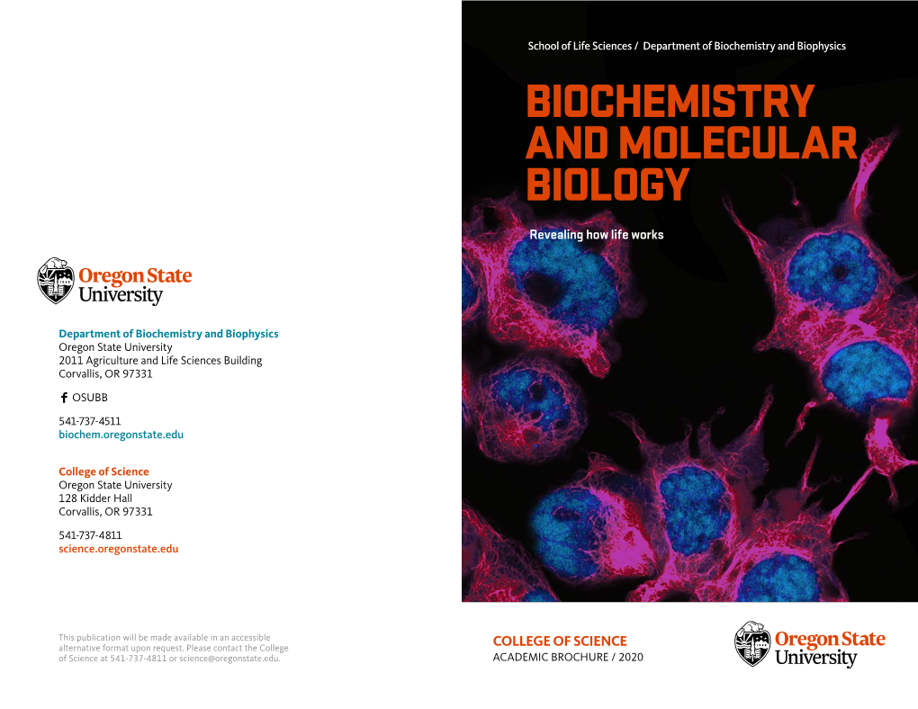 Biochemistry and Molecular Biology