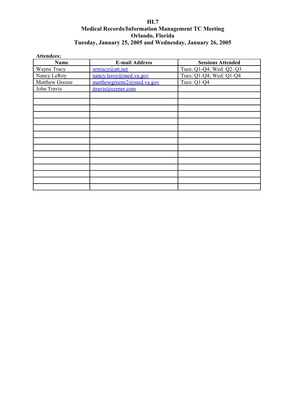 Medical Records/Information Management TC Meeting