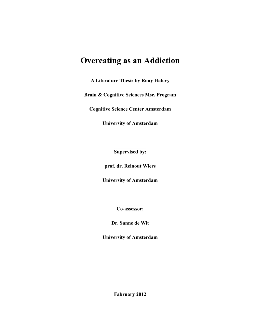 Overeating As an Addiction