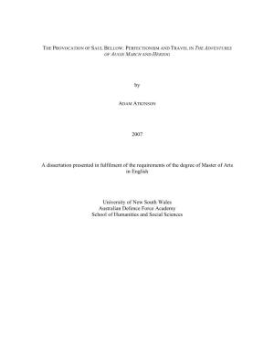 By 2007 a Dissertation Presented in Fulfilment of the Requirements of The