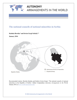 The National Councils of National Minorities in Serbia