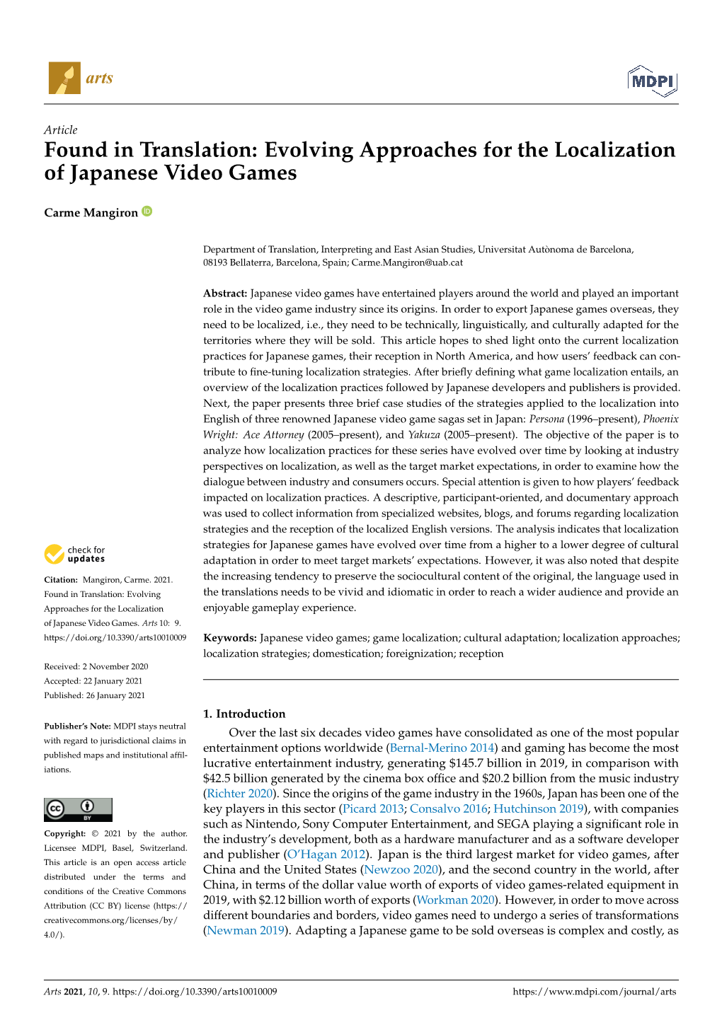 Found in Translation: Evolving Approaches for the Localization of Japanese Video Games