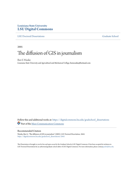 The Diffusion of GIS in Journalism Ben S