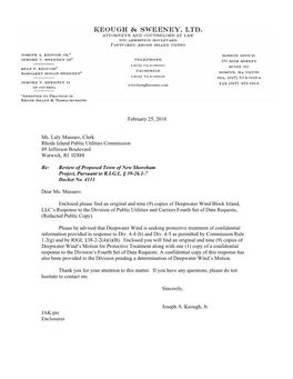 Deepwater Wind Block Island, LLC’S Response to the Division of Public Utilities and Carriers Fourth Set of Data Requests, (Redacted Public Copy)