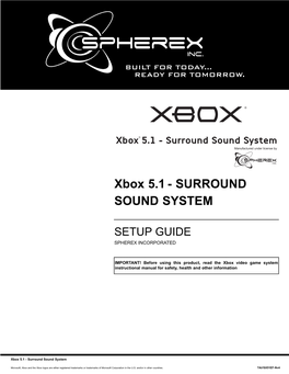 Xbox 5.1 - SURROUND SOUND SYSTEM