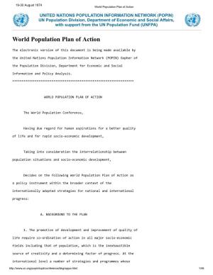 E/CONF.60/19: World Population Plan of Action