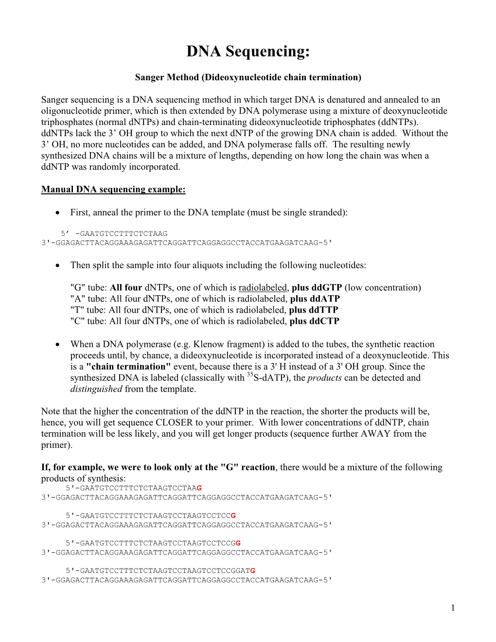 DNA Sequencing