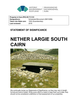 Nether Largie South Cairn