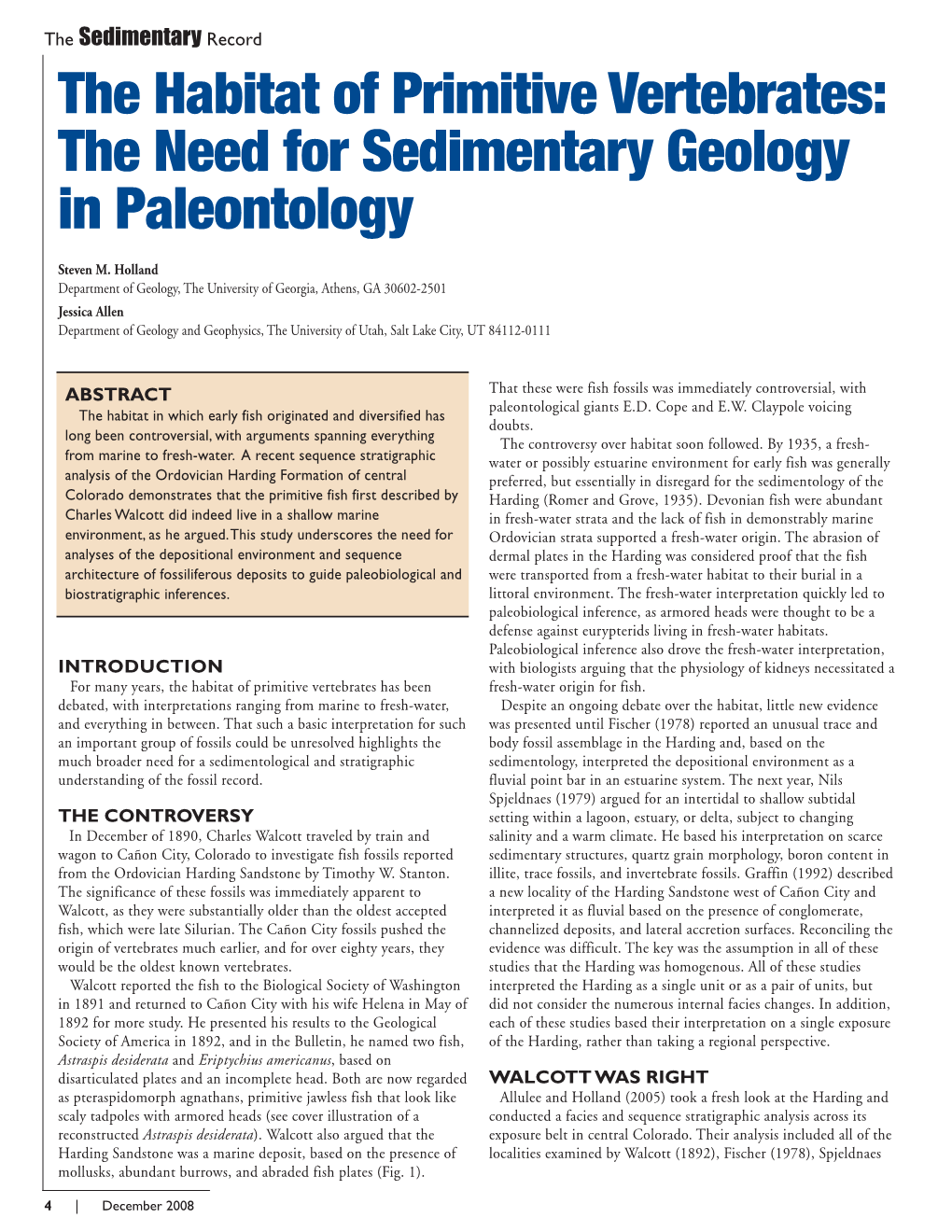 The Need for Sedimentary Geology in Paleontology