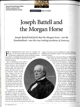 Joseph Battell and the Morgan Horse