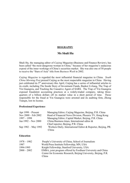 Bio-Of-Hu-Shuli.Pdf