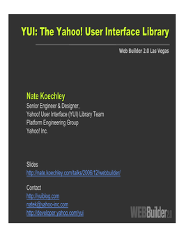 YUI: the Yahoo! User Interface Library