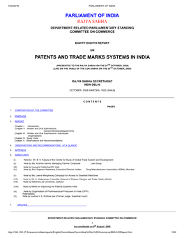 Parliament of India Patents And