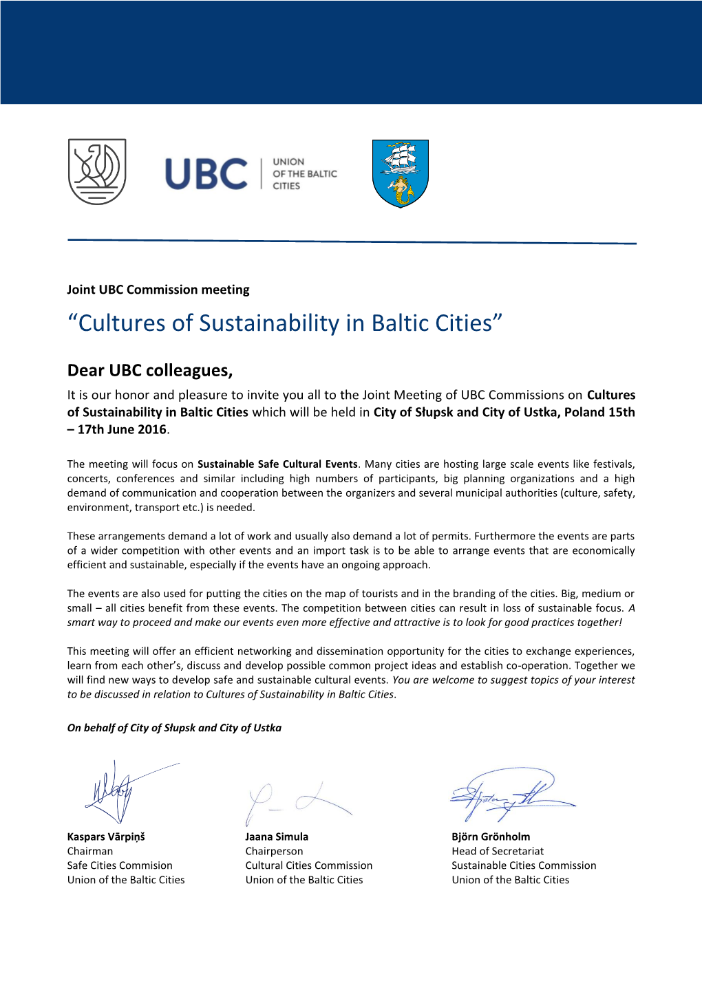 “Cultures of Sustainability in Baltic Cities”