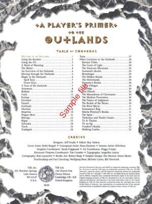 A Player's Primer to the Outlands
