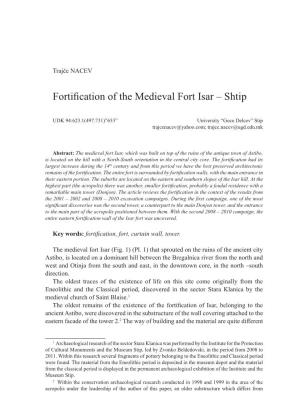 Fortification of the Medieval Fort Isar – Shtip
