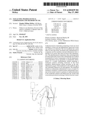 (12) United States Patent (10) Patent No.: US 6,569,839 B1 Mckay (45) Date of Patent: May 27, 2003