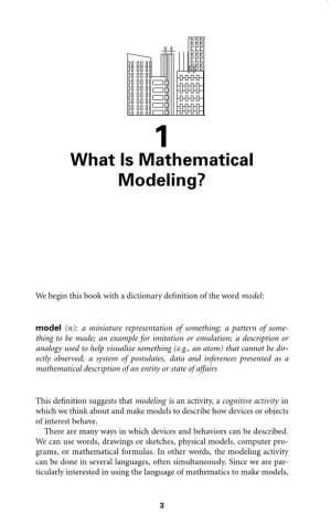 What Is Mathematical Modeling?
