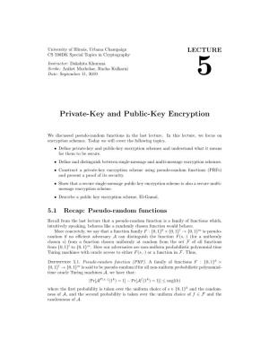 Private-Key and Public-Key Encryption
